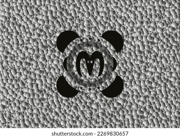 goat head icon inside black emblem with grey bubbles background. Vector Illustration. Detailed. 