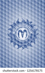 goat head icon inside blue hexagon badge.