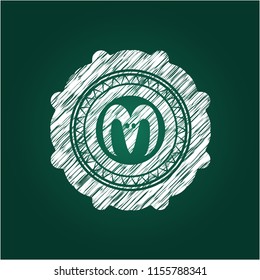 goat head icon inside chalk emblem