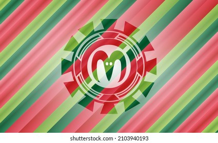 goat head icon inside christmas style emblem. 