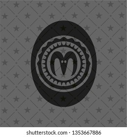 goat head icon inside dark badge or emblem