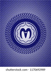 goat head icon inside emblem with jean high quality background