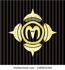 goat head icon inside gold shiny badge