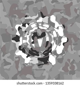 goat head icon inside grey camo texture