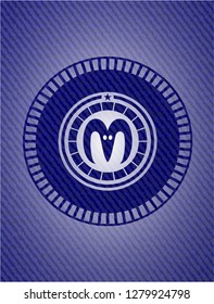 goat head icon inside jean background