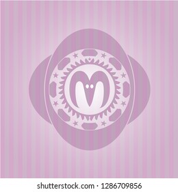 goat head icon inside pink emblem