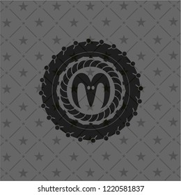 goat head icon inside realistic dark emblem