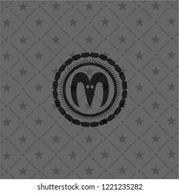 goat head icon inside realistic dark emblem