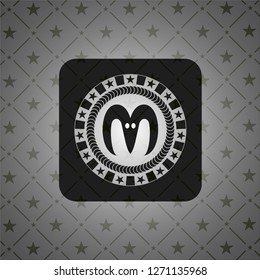 goat head icon inside realistic black emblem