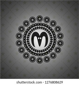 goat head icon inside realistic black emblem