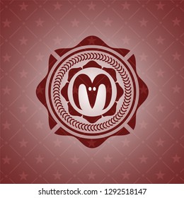 goat head icon inside realistic red emblem