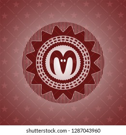 goat head icon inside red emblem. Vintage.