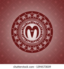 goat head icon inside red emblem. Retro