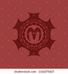 goat head icon inside retro red emblem