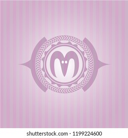goat head icon inside retro pink emblem