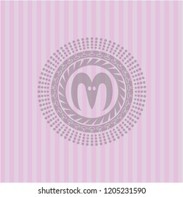 goat head icon inside retro pink emblem