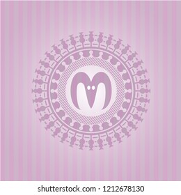 goat head icon inside retro style pink emblem