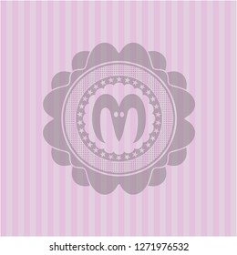 goat head icon inside retro pink emblem