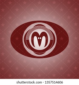 goat head icon inside retro red emblem