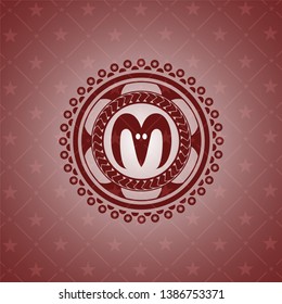 goat head icon inside retro red emblem