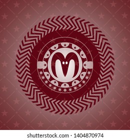 goat head icon inside retro style red emblem