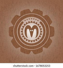 goat head icon inside retro wood emblem