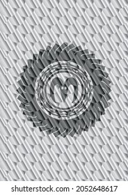 goat head icon inside silver color emblem. Scales pattern. Vector Illustration. Detailed. 