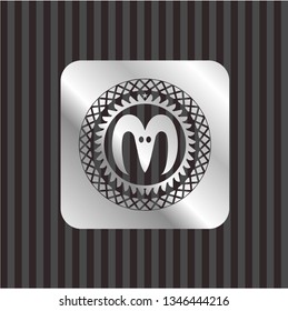 goat head icon inside silvery shiny badge