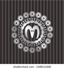 goat head icon inside silvery shiny emblem