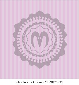 goat head icon inside vintage pink emblem