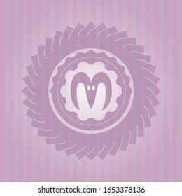 Ziegenkopfsymbol im Vintage-Rosa-Emblem