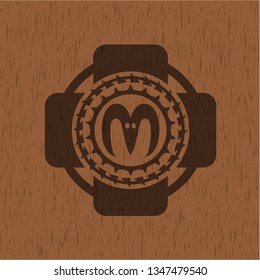 goat head icon inside wood emblem