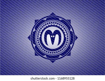 goat head icon with jean texture
