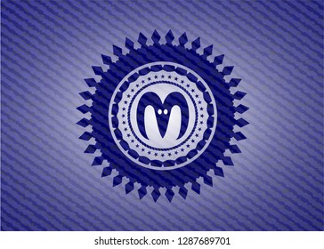 goat head icon with jean texture