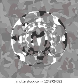 goat head icon on grey camouflage pattern