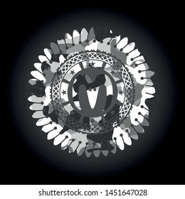 goat head icon on grey camouflaged pattern