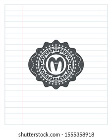 goat head icon pencil effect. Vector Illustration. Detailed.
