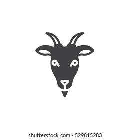 Goat head icon vector, filled flat sign, solid pictogram isolated on white. Symbol, logo illustration