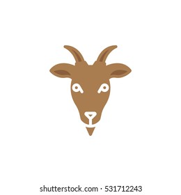 Goat head icon vector, filled flat sign, solid colorful pictogram isolated on white. Symbol, logo illustration