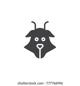 Goat head icon vector, filled flat sign, solid pictogram isolated on white. Capricorn symbol, logo illustration.
