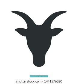 Goat Head Icon Vector Illustration Logo Template For Website Or Mobile App