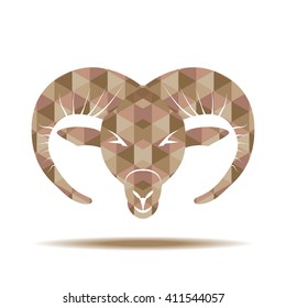 Goat head icon.Abstract polygonal vector illustration