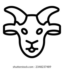 Goat head line icon, domestic animals concept, domestic goat sign on white background, sheep silhouette icon in outline style mobile concept web design. Vector graphics.