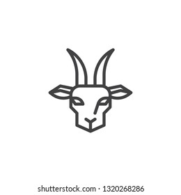 Goat head line icon. linear style sign for mobile concept and web design. 