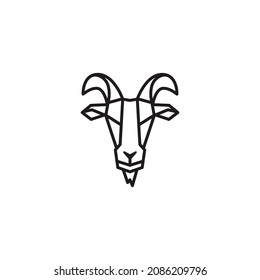 Goat head line icon, outline vector sign, linear pictogram isolated on white. Symbol, logo illustration