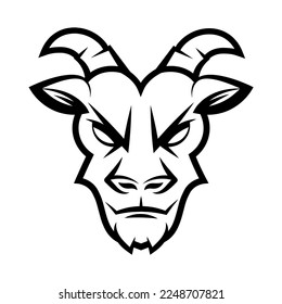 Goat head line icon, outline vector sign, linear pictogram isolated on white. Symbol, logo illustration