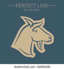 Goat head line icon, outline vector sign