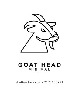 Goat Head line logo icon design illustration template