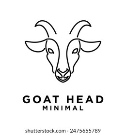 Goat Head line logo icon design illustration template