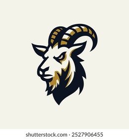 Goat head logo with brown shading variations